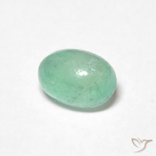 Émeraude Vert clair naturelle ovale, 0.52 ct, Translucide