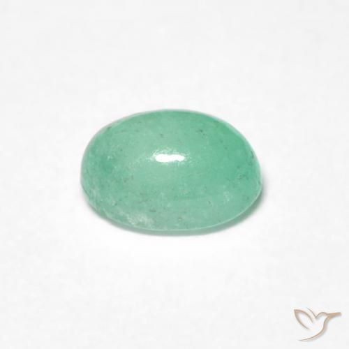 Émeraude Vert clair naturelle ovale, 0.52 ct, Translucide