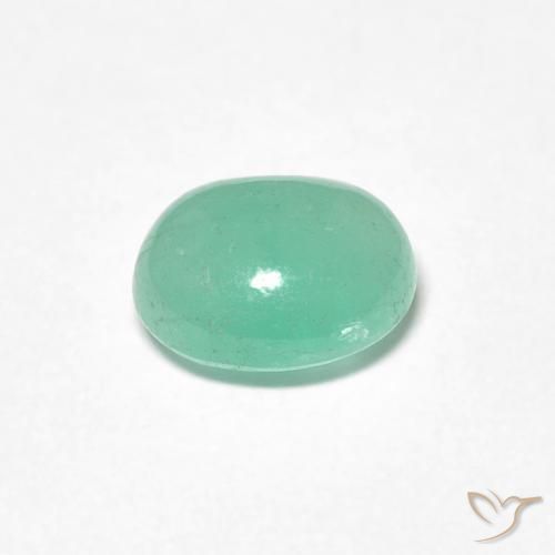 Émeraude Vert clair naturelle ovale, 1.22 ct, Translucide