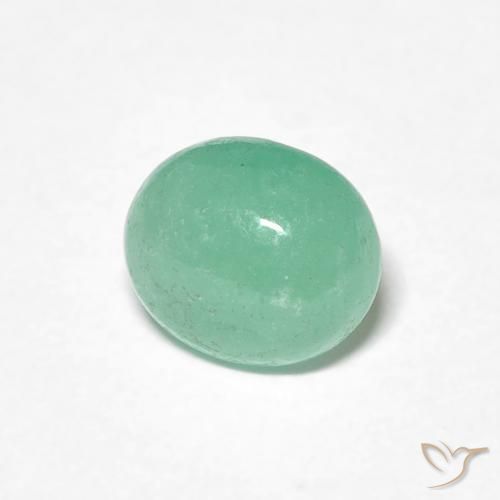 Émeraude Vert clair naturelle ovale, 1.07 ct, Translucide