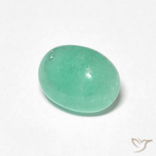 Émeraude Bleu vert naturelle ovale, 0.98 ct, Translucide