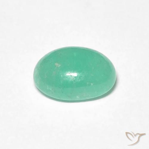 Émeraude Bleu vert naturelle ovale, 0.98 ct, Translucide
