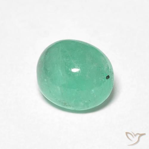 Émeraude Vert clair naturelle ovale, 0.88 ct, Translucide