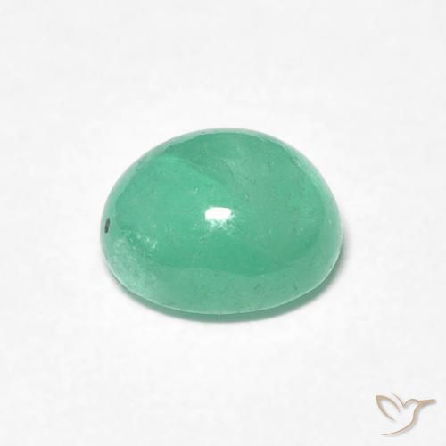 Émeraude Vert clair naturelle ovale, 0.88 ct, Translucide