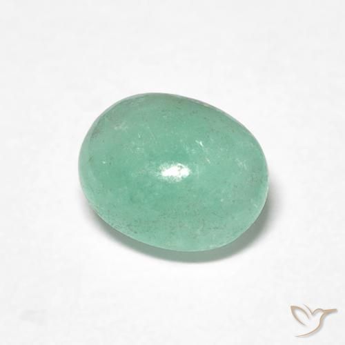 Émeraude Vert pistache naturelle ovale, 0.80 ct, Translucide