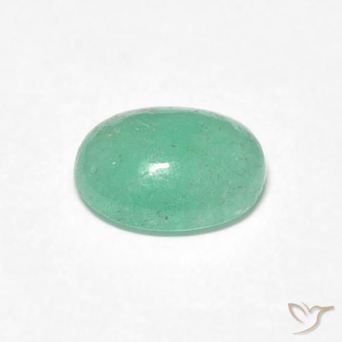 Émeraude Vert pistache naturelle ovale, 0.80 ct, Translucide