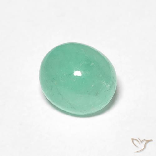 Émeraude Vert clair naturelle ovale, 1.12 ct, Translucide