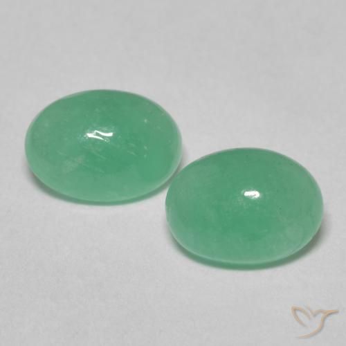 1.28ctw Naturel Vert clair Émeraude, ovale, Translucide
