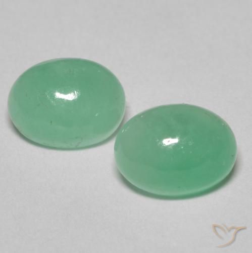 1.73ctw Naturel Vert pistache Émeraude, ovale, Translucide