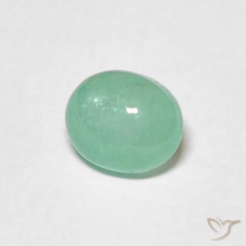 Émeraude Vert clair naturelle ovale, 0.58 ct, Translucide