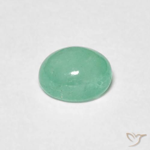 Émeraude Vert clair naturelle ovale, 0.58 ct, Translucide