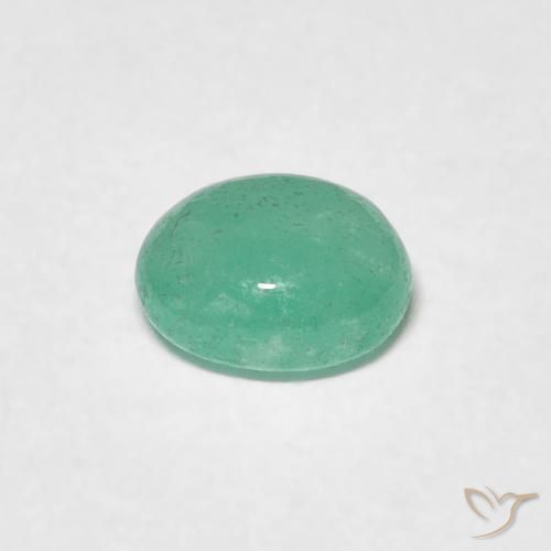Émeraude Vert menthe intense naturelle ovale, 0.56 ct, Translucide