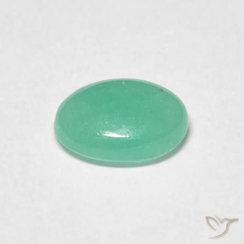 Émeraude Vert moyen naturelle ovale, 0.55 ct, Translucide