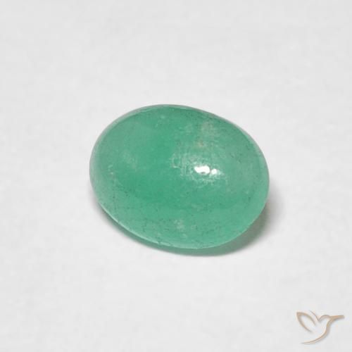 Émeraude Vert moyen naturelle ovale, 0.50 ct, Translucide
