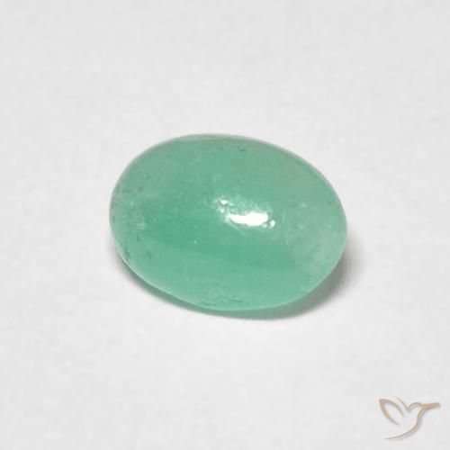 Émeraude Vert moyen naturelle ovale, 0.49 ct, Translucide