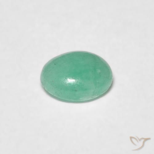 Émeraude Vert fougère naturelle ovale, 0.41 ct, Translucide