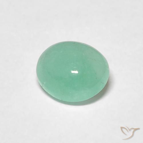 Émeraude Vert moyen naturelle ovale, 0.54 ct, Translucide