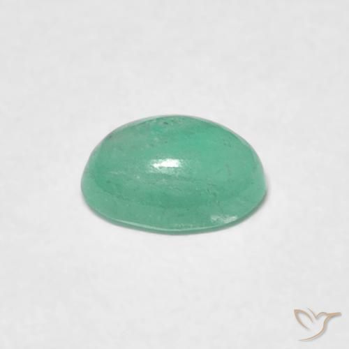 Émeraude Vert fougère naturelle ovale, 0.48 ct, Translucide