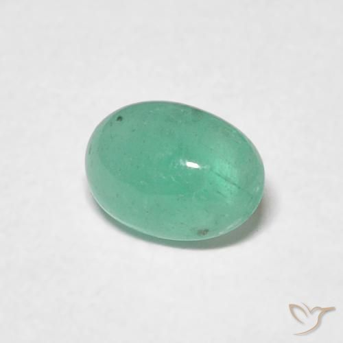 Émeraude Vert moyen naturelle ovale, 0.55 ct, Translucide
