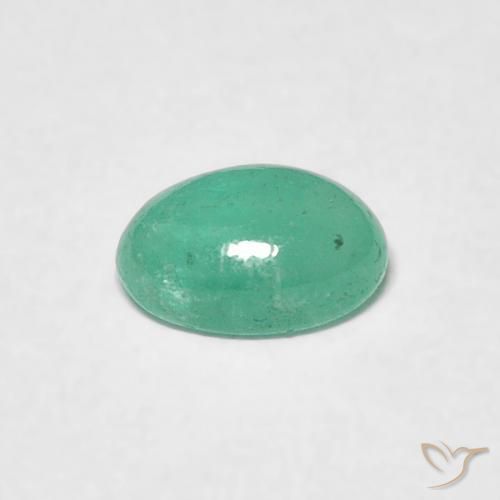 Émeraude Vert moyen naturelle ovale, 0.55 ct, Translucide