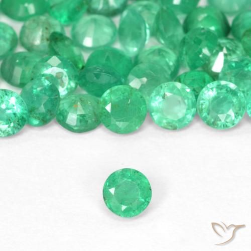 0.12ct Naturel Vert brillant Émeraude, Tour, SI