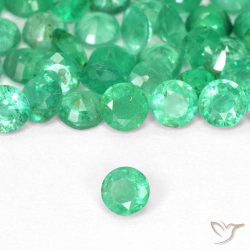 Émeraude Vert brillant naturelle Tour, 0.12 ct, SI