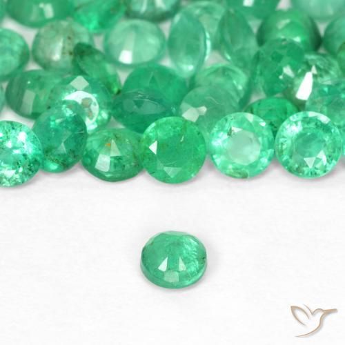 Émeraude Vert brillant naturelle Tour, 0.12 ct, SI