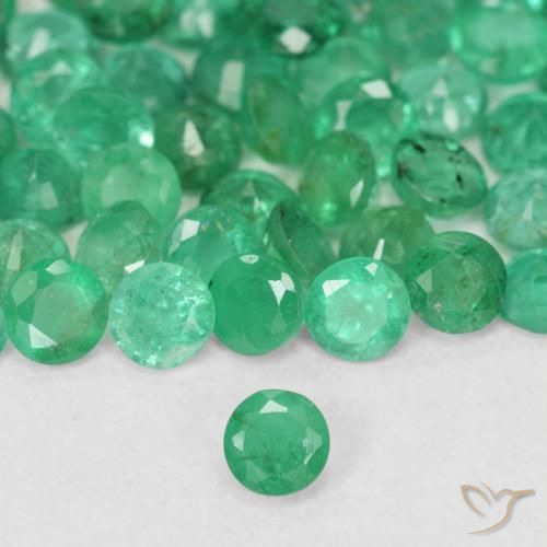 0.14ct Naturel Vert clair Émeraude, Tour, SI