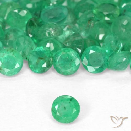 0.17ct Naturel Vert brillant Émeraude, Tour, SI