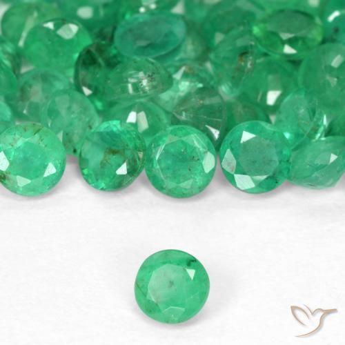 Émeraude Vert brillant naturelle Tour, 0.17 ct, SI
