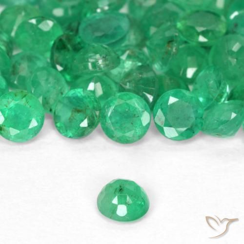 Émeraude Vert brillant naturelle Tour, 0.17 ct, SI