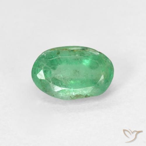 0.55ct Naturel Bleu vert Émeraude, ovale, SI