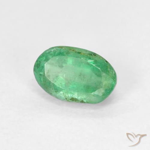 Émeraude Bleu vert naturelle ovale, 0.55 ct, SI