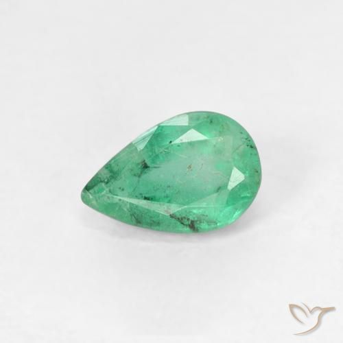 0.42ct Naturel Vert moyen Émeraude, En forme de poire, SI
