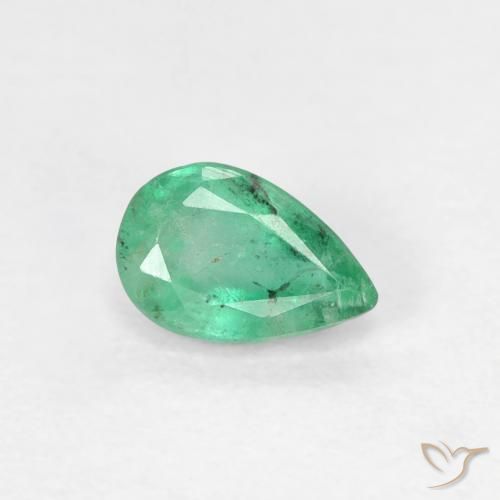 Émeraude Vert moyen naturelle En forme de poire, 0.42 ct, SI