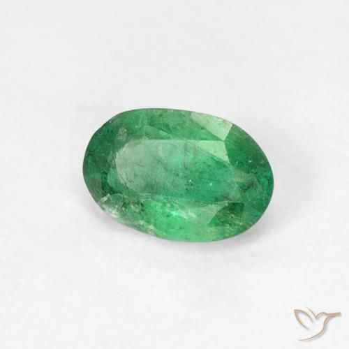 Émeraude Vert moyen naturelle ovale, 0.46 ct, SI