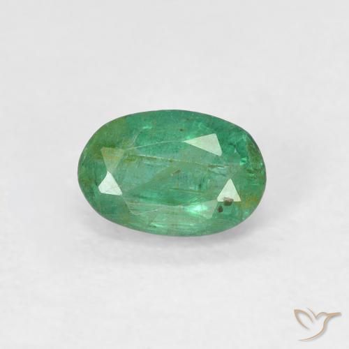 0.50ct Naturel Vert clair moyen Émeraude, ovale, SI