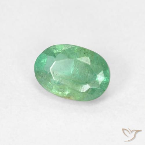 Émeraude Vert clair naturelle Coupe ovale, 0.57 ct, VS-SI