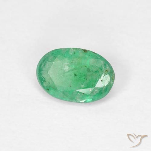Émeraude Vert clair naturelle ovale, 0.33 ct, SI