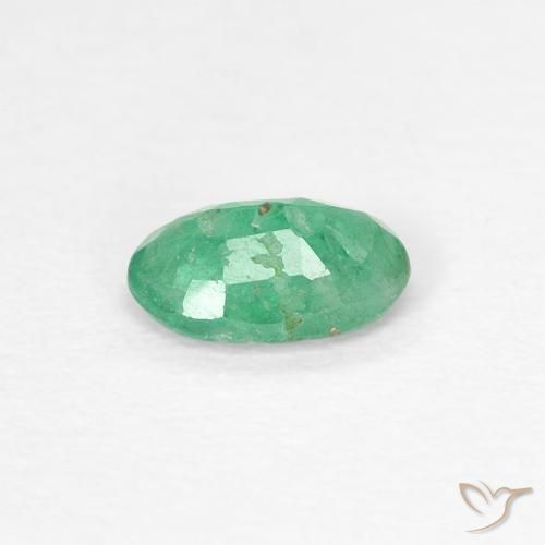 Émeraude Vert clair naturelle ovale, 0.33 ct, SI