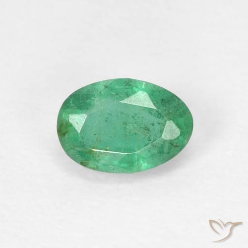 0.53ct Naturel Bleu vert Émeraude, ovale, SI