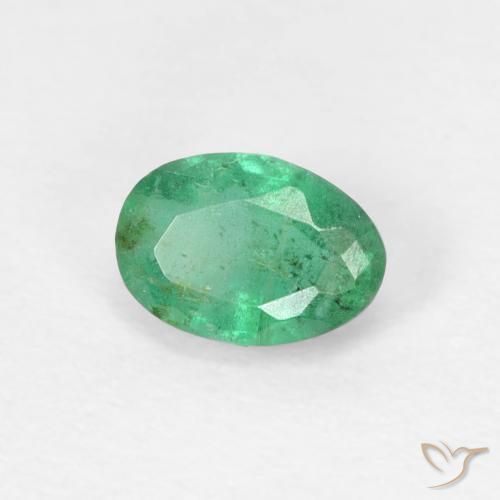 Émeraude Bleu vert naturelle ovale, 0.53 ct, SI