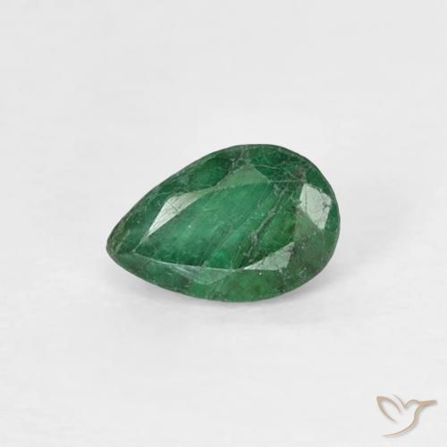 0.36ct Naturel Vert moyen Émeraude, En forme de poire, SI