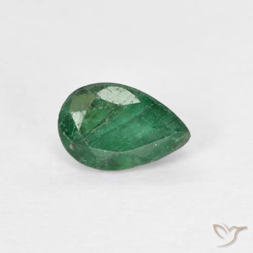 Émeraude Vert moyen naturelle En forme de poire, 0.36 ct, SI
