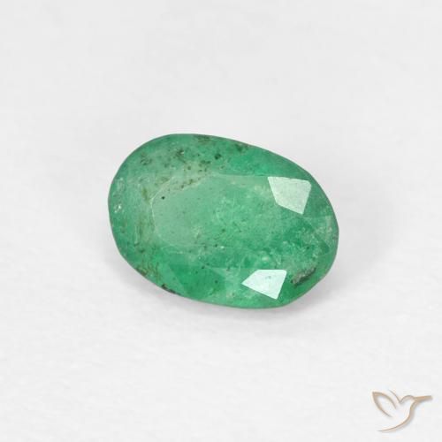 Émeraude Vert chaud naturelle ovale, 0.42 ct, SI
