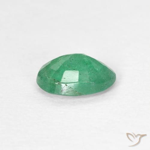 Émeraude Vert chaud naturelle ovale, 0.42 ct, SI