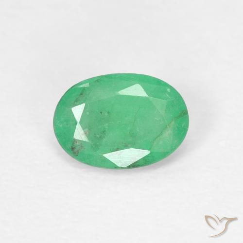 0.38ct Naturel Vert jade Émeraude, ovale, SI