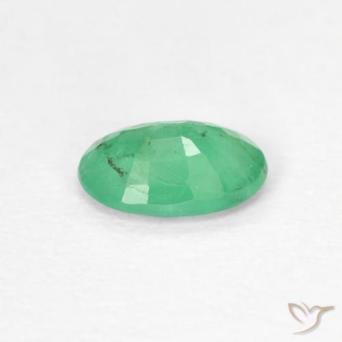 Émeraude Vert jade naturelle ovale, 0.38 ct, SI