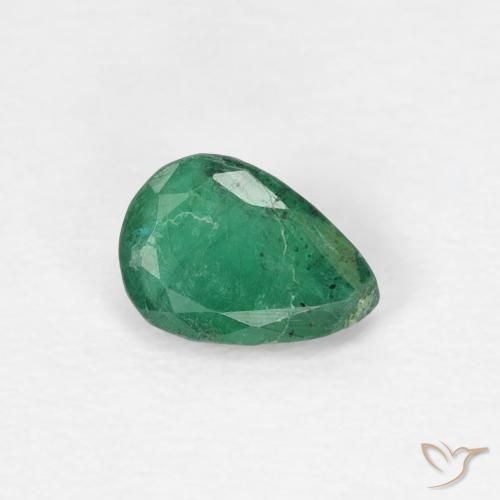 Émeraude Vert moyen naturelle En forme de poire, 0.33 ct, SI