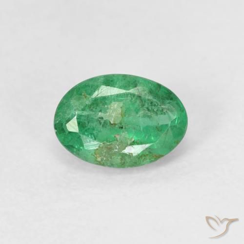 0.57ct Naturel Vert trèfle Émeraude, ovale, SI